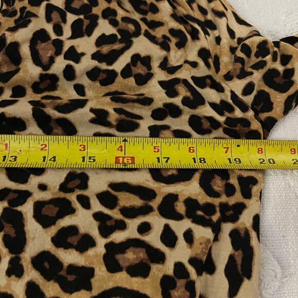H&M Mama Nursing Dress Leopard Print Long Sleeve Knee Length Stretchy Size S - Picture 6 of 7